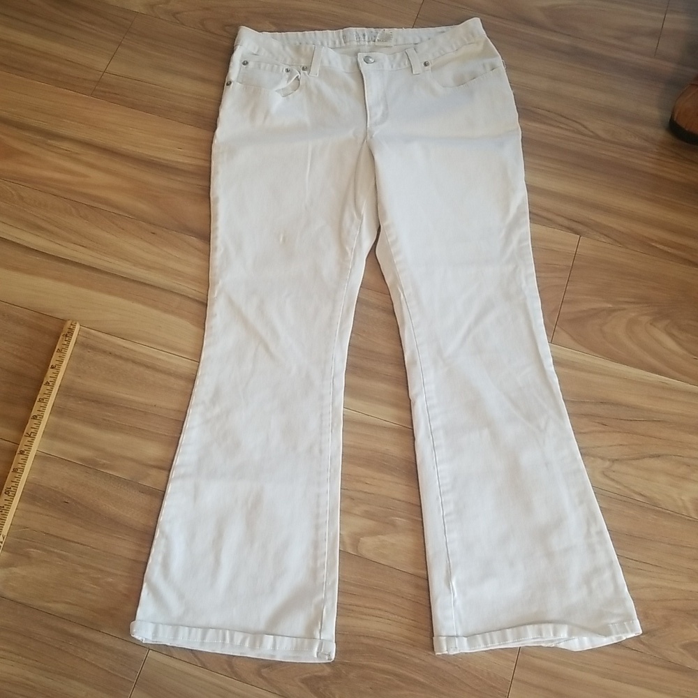 Jordache Low Rise Flare Jeans Size 16 White